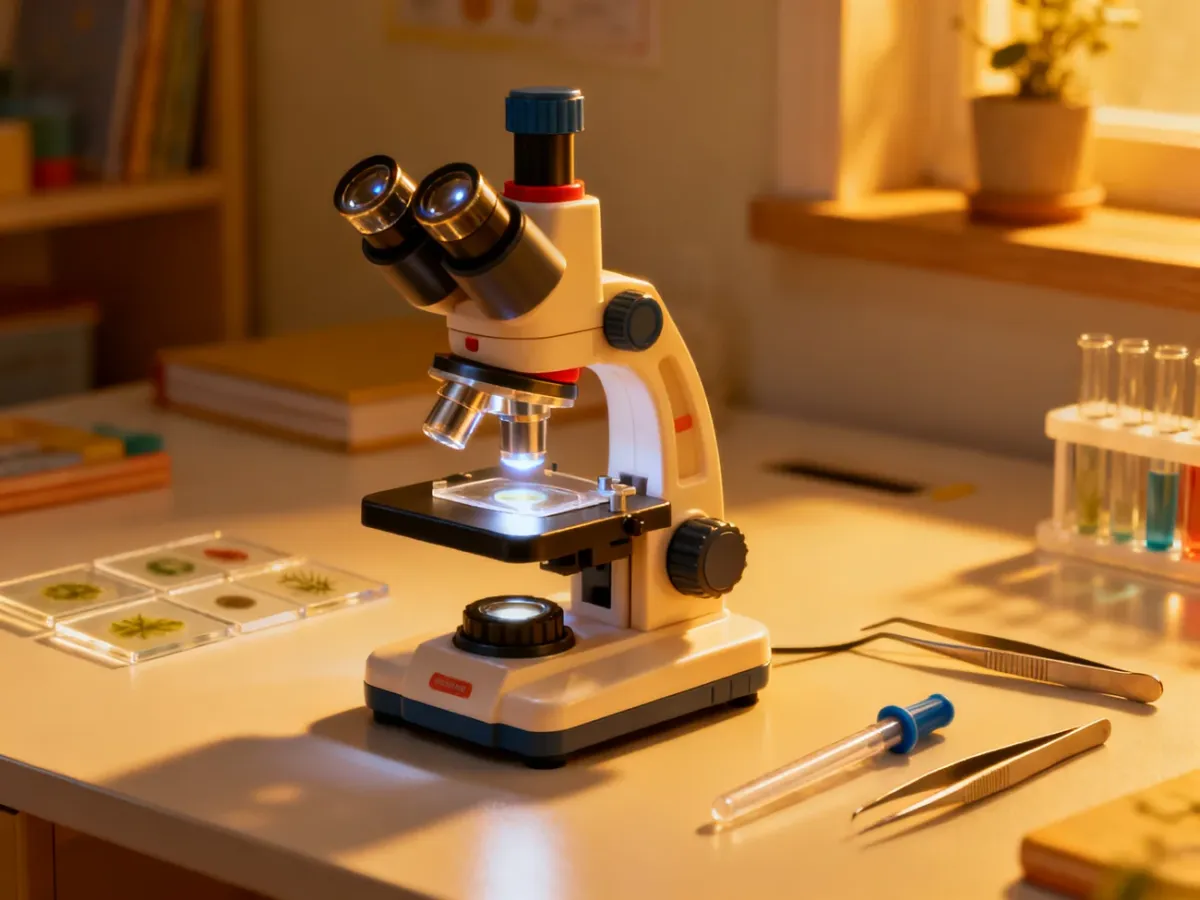 Stabilny mikroskop biologiczny z akcesoriami do obserwacji